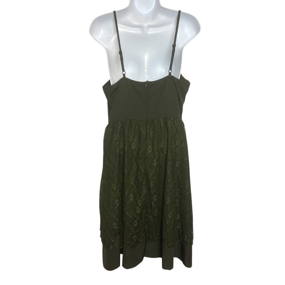 Babydoll Whimsigoth Womens Large Dress Green Floral Lace Tiered‎ Feminine NWT - Picture 3 of 9